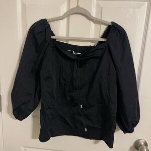 Elizabeth and James Black Puff Sleeve Blouse